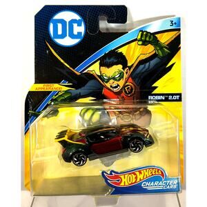 Mattel Hot Wheels Character Cars DC Comics ROBIN 2.0T New, See pics/Description!